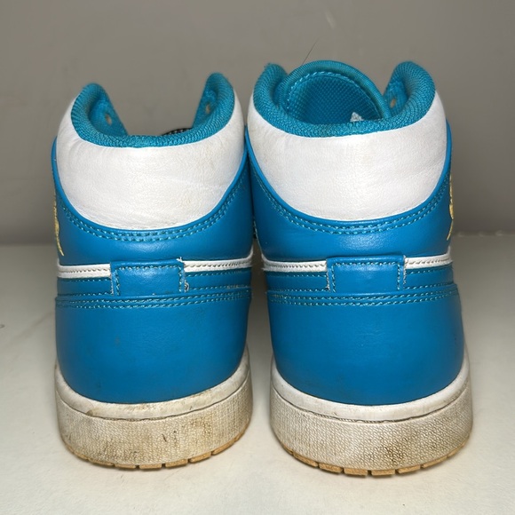 Air Jordan 1 Mid GS Aqua tone Blue and White Sneakers - Picture 2 of 7